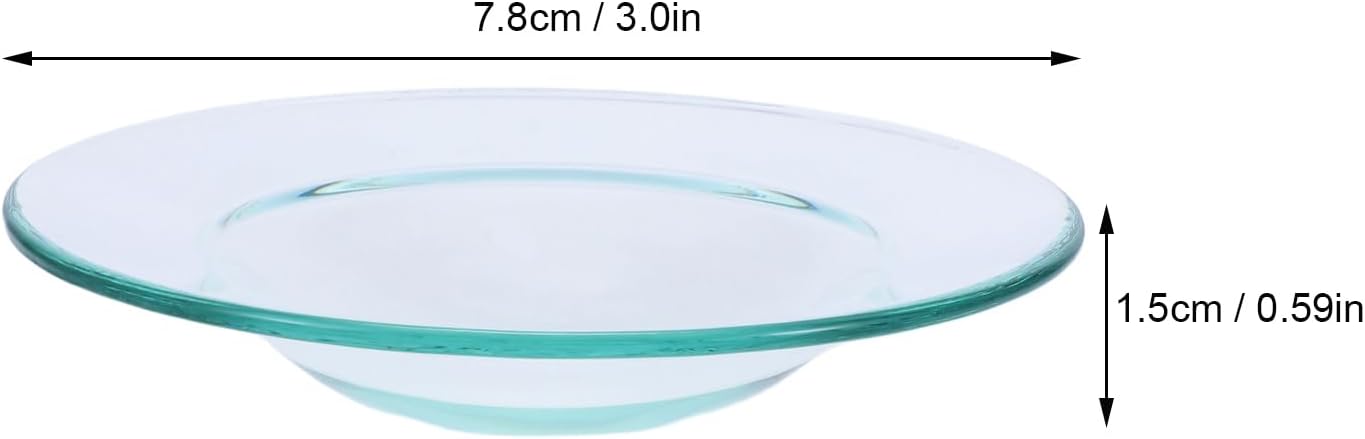 HOMSFOU 2pcs Clear Glass Wax Warmer Dish for Aroma Lamp