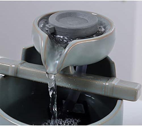Tabletop Fountain Mini Ceramic Indoor Fountain for Living Room Office Bedroom