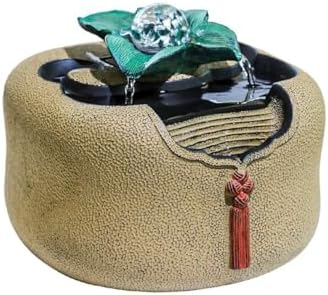 Yellow Resin Tabletop Fountain with Circulating Water
