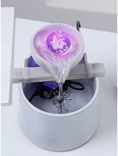 Modern Indoor Water Fountain with LED Lights and Electric Pump