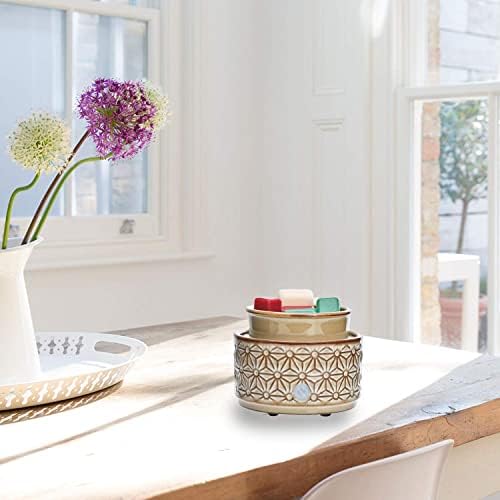 ASAWASA Brown Hexagon Ceramic Wax Melt Warmer