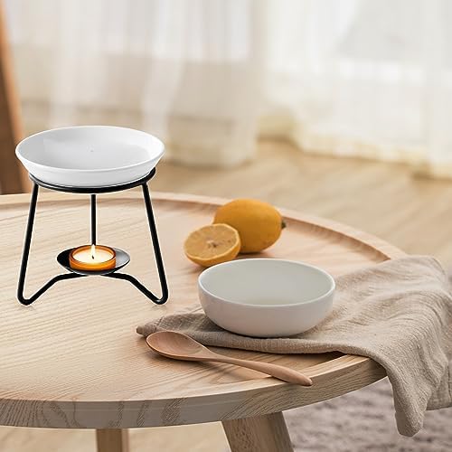 WDCD Wax Melt Essential Oil Burner Ceramic Aromatherapy Diffuser with Petal Design