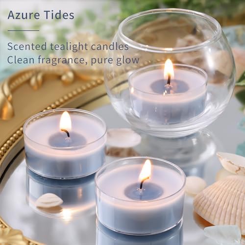 Ocean Breeze Scented Tea Lights 96 Pack for Home Fragrance