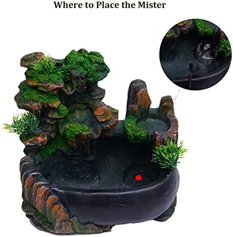 TFCFL Desktop Fountain Waterfall with Rockery and LED Lights