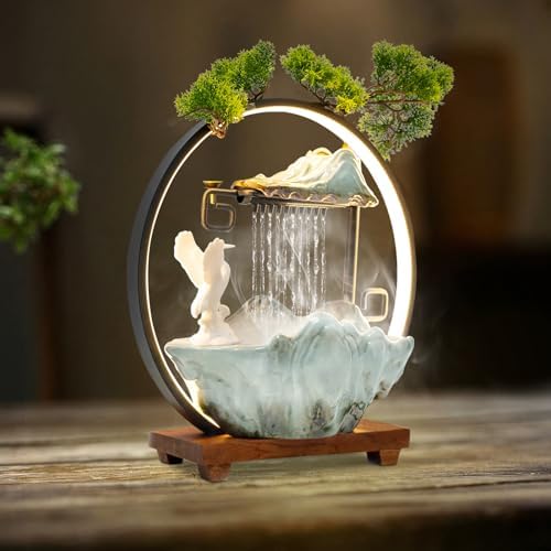 Tabletop Fountain with LED Light and Atomizer