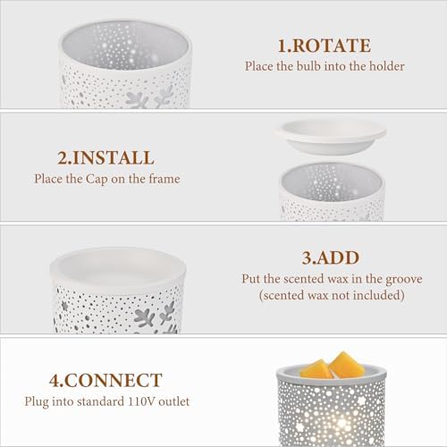 2-in-1 Electric Wax Melter with Timer and 2 Bulbs