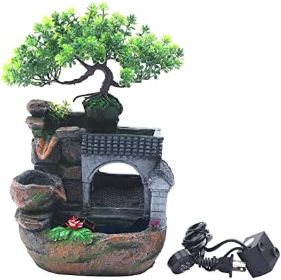 Stylish Indoor Tabletop Waterfall Fountain with LED Light