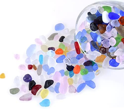 KINGOU Sea Glass Rocks 155 Ounce Frosted Candy Stones Vase Filler