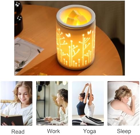 White Ceramic Electric Wax Melter with LED Light