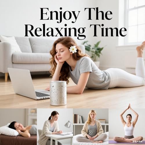 White Ceramic Electric Wax Melter with LED Light