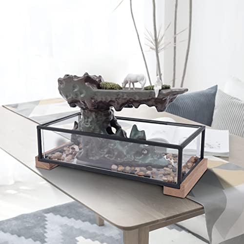 WOHAIPA Tabletop Fountain with Fish Tank and Rockery