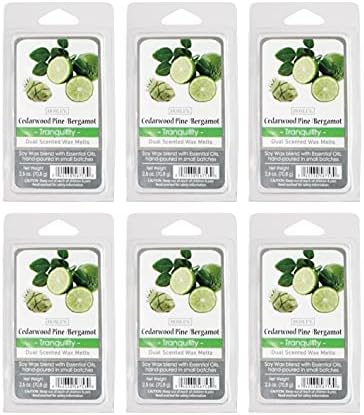 Hosley Set of 6 Cedarwood Pine Bergamot Scented Wax Melts