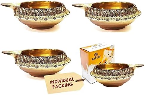 Craftsman Satvik 6 Pc Golden Engraved Kuber Diya Set