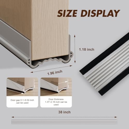 Door Bottom Seal Wind and Noise Barrier 38 inch