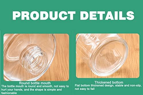 2Pcs 50ml Clear Glass Diffuser Jars with Black Lids
