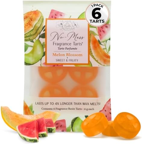 No-Mess Fragrance Tarts - 6 Mini Melon Blossom Scented Resin Wax Melts