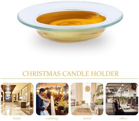 HOMSFOU 2pcs Clear Glass Wax Warmer Dish for Aroma Lamp