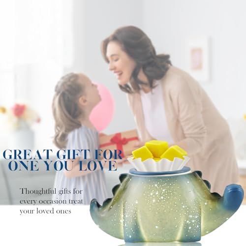 Cute Dinosaur Wax Warmer with 2 Liners and Bulbs