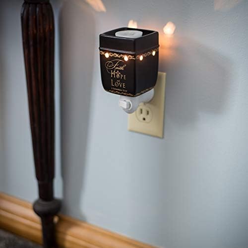 Elanze Designs Faith Hope Love Ceramic Plug-in Wax Warmer