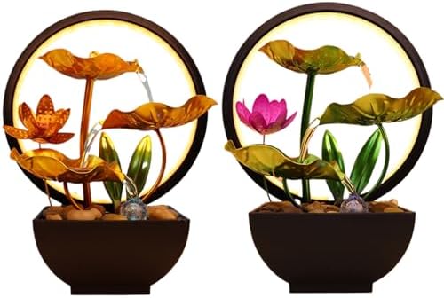 Indoor Waterfall Fountain with LED Light Up Tabletop Fountain 3-Tier 79x51x102in