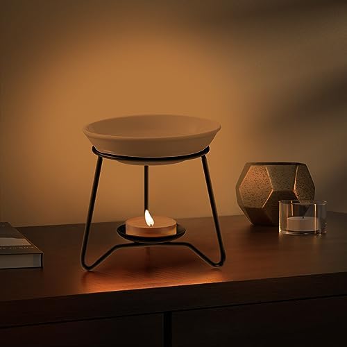 WDCD Wax Melt Essential Oil Burner Ceramic Aromatherapy Diffuser with Petal Design