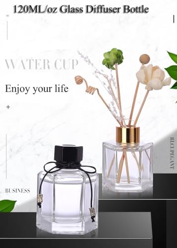 120ML Clear Glass Diffuser Jar with Inner and Outer Cap