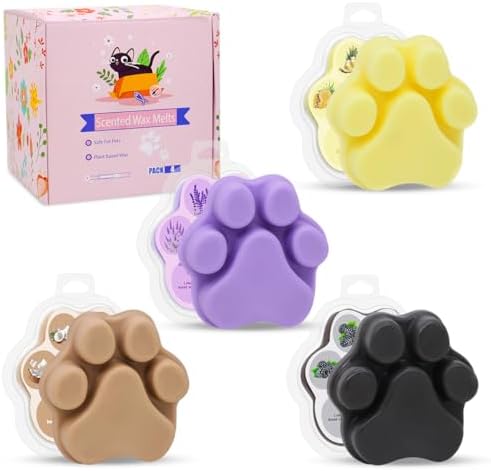 Calm Life Scented Wax Melts 4 Pack Natural Soy Candles Cat Paw Shape