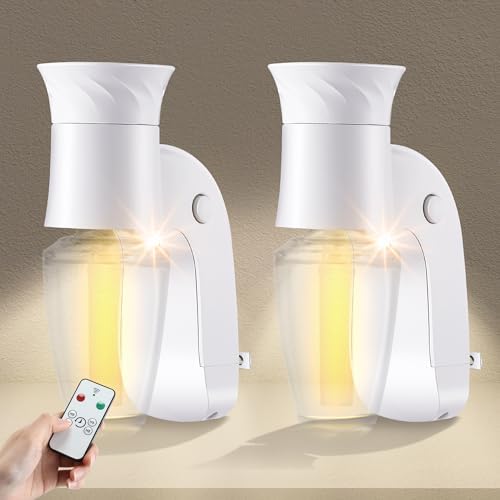 Nuanchu 2 Pack Wall Fragrance Plug In with Remote Timer and Night Light