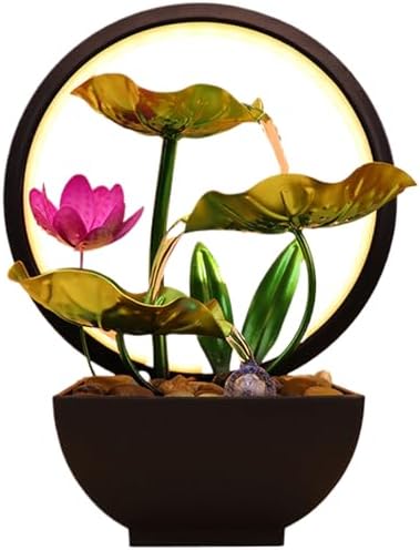 Indoor Waterfall Fountain with LED Light Up Tabletop Fountain 3-Tier 79x51x102in