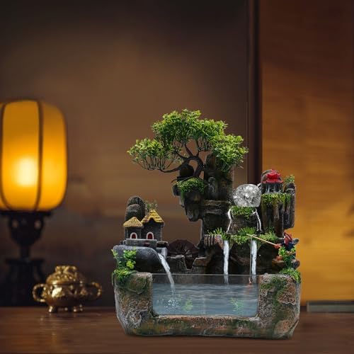 LED Lamp Water Fountain with Atomizer for Home Decor