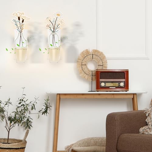 4 Pack Boho Flower Scented Candle with Night Light