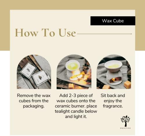 Pristine Scented Wax Melts Candles Set With Tea Light Warmer