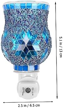 Plug In Aroma Essential Oil Lamp with Blue Snowflake Design