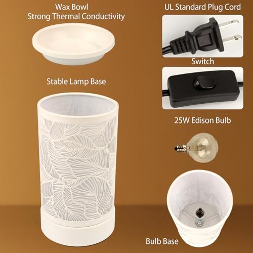 Electric Wax Melter Warmer with Night Light Metal Design