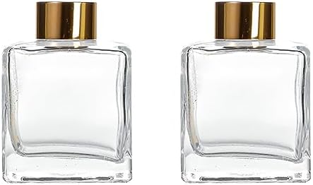 2PCS 50ml Clear Glass Diffuser Jars with Gold Cap