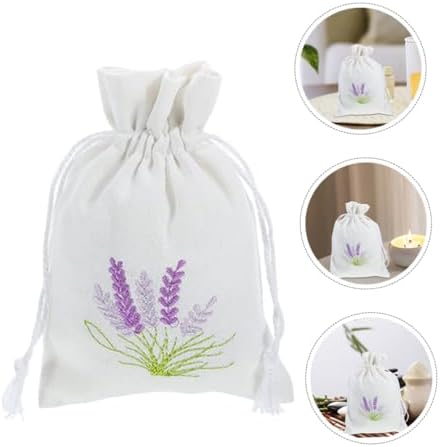 Zerodeko 4pc Lavender Sachet Bags Drawstring Pouches for Clothes