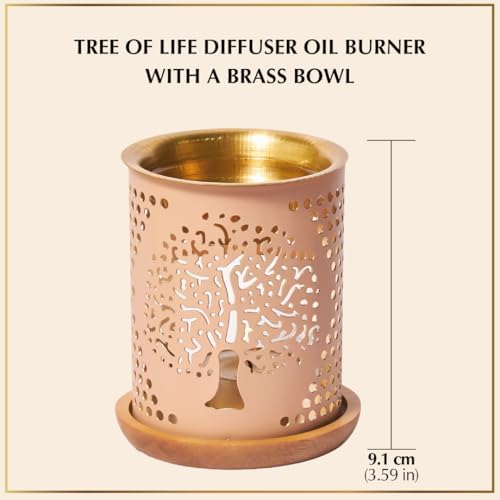 Dukhni Tree of Life Oil Burner with Brass Bowl