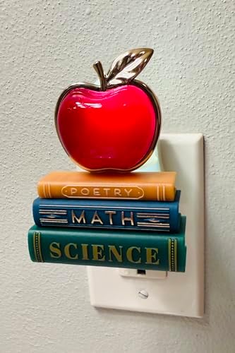 Red Apple On Books Adjustable Wallflowers Scent Control Nightlight Plug