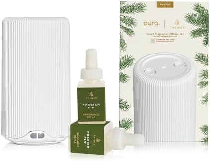 Thymes Pura Plus Smart Diffuser Kit with Frasier Fir Refills