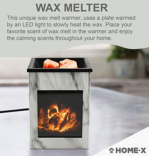 Home-X Glowing Fireplace Wax Warmer with Electric Flame