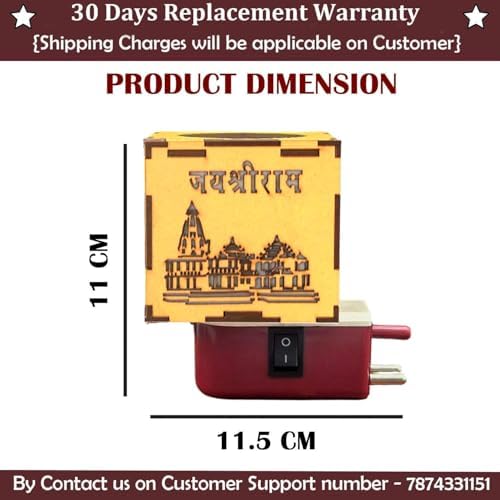 Auto Cut Ram Mandir Camphor Burner with Night Lamp