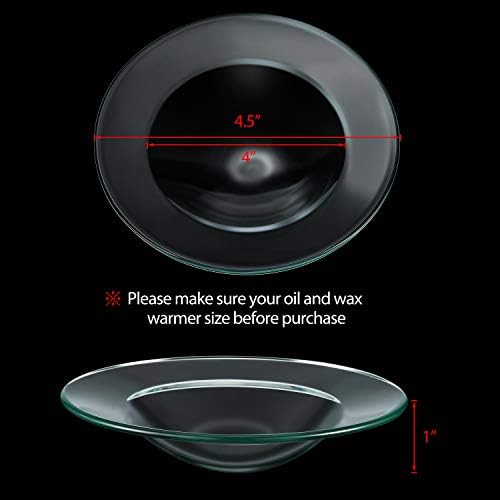 Patelai 3 Pack Round Glass Oil Warmer Dish for Aroma Lamps