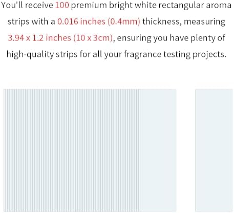 100 Pcs Bright White Fragrance Blotter Test Strips