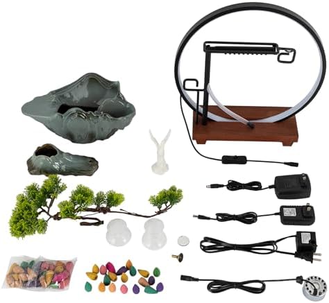 Yumionb Tabletop Fountain with Lights and Pump