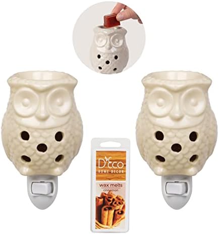 Owl Plug In Fragrance Wax Melt Warmers 2 Pack - Cinnamon Scented