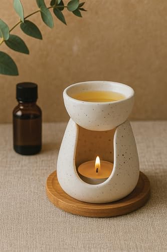 Ceramic Oil Burner - Tealight Essential Oil Warmer Minimalist Design
