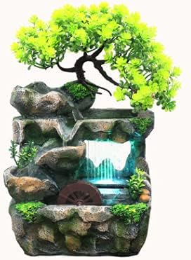 TFCFL Desktop Rockery Waterfall Ornament with LED Lights