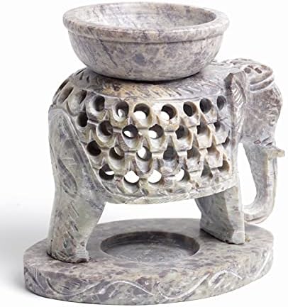 ARTISENIA Soapstone Essential Oil Burner with Tea Light Holder