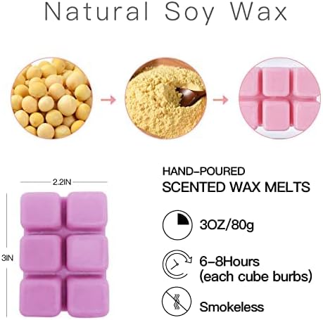 8 Pack Scented Wax Melts Set with 8 Fragrances