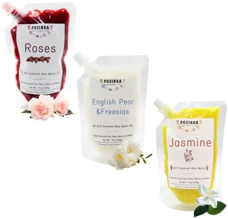 3pcs Set Squeezable Wax Melts English Pear Freesia Rose Jasmine
